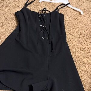Madden Girl Black Lace-Up Jumpsuit